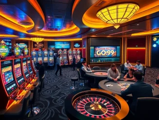 Experience the thrill of GO99 with vibrant casino visuals showcasing games and excitement.