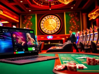 Exciting scene of players engaging at crypto online casinos with vibrant gaming visuals.