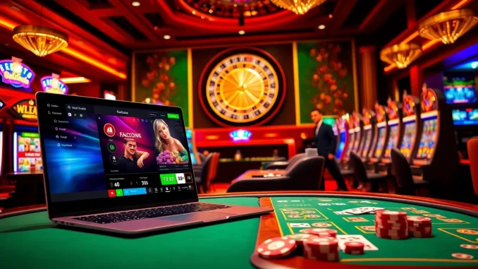 Exciting scene of players engaging at crypto online casinos with vibrant gaming visuals.