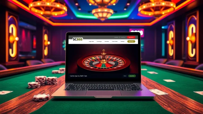 Engaging gamblers with SC88's vibrant online casino experience through roulette and poker elements.