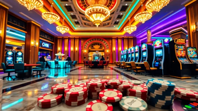 Engaging scene at trang chủ tt88 with poker tables, roulette wheel, and vibrant casino ambiance.