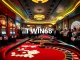 TWIN68 casino floor with vibrant slot machines, poker tables, and joyful players.