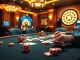 A high-stakes casino experience at https://98win1.in.net/, featuring players at an elegant poker table with luxurious chips and cards.