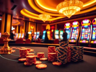 Players engaging in high-stakes gambling at a luxury casino featuring TR88 themed slot machines.