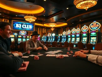 Players enjoying a thrilling game at B52 CLUB poker table in a lively casino atmosphere.