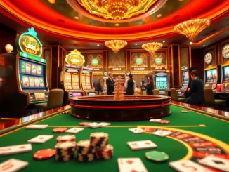 A dynamic online casino experience showcasing tt88.com with vibrant casino tables, chips, and an immersive atmosphere.