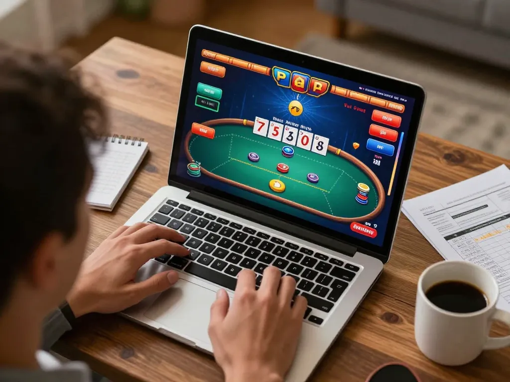 Engage with sky88 link during an exciting online poker session, highlighting strategic gameplay.